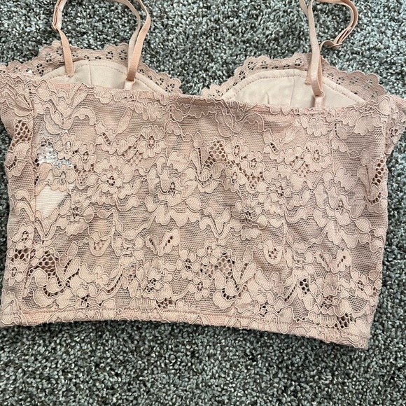Lace Crop Top in Tan - Picture 4 of 5
